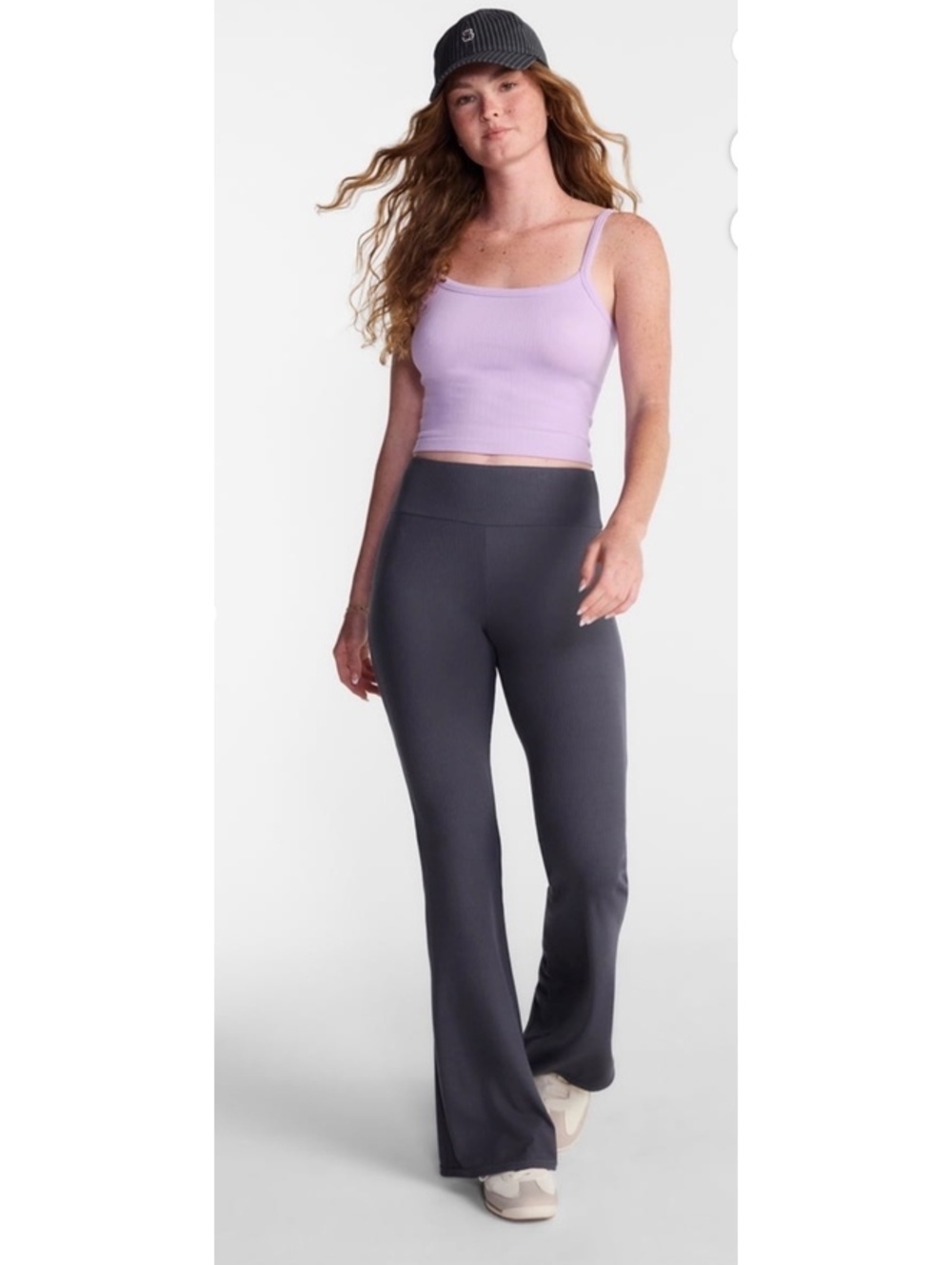Cotton On Ribbed Flared Pants in Gray, Size Large - Active Workout Loungewear